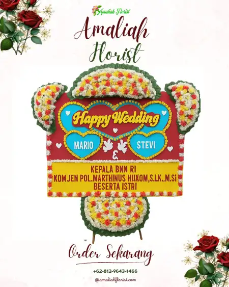 Papan Bunga Pernikahan Saptosari